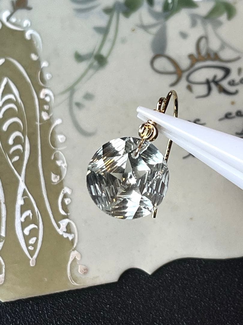 《ラスト》グリーンアメジストスターコーンケーブ＊ピアスorイヤリング