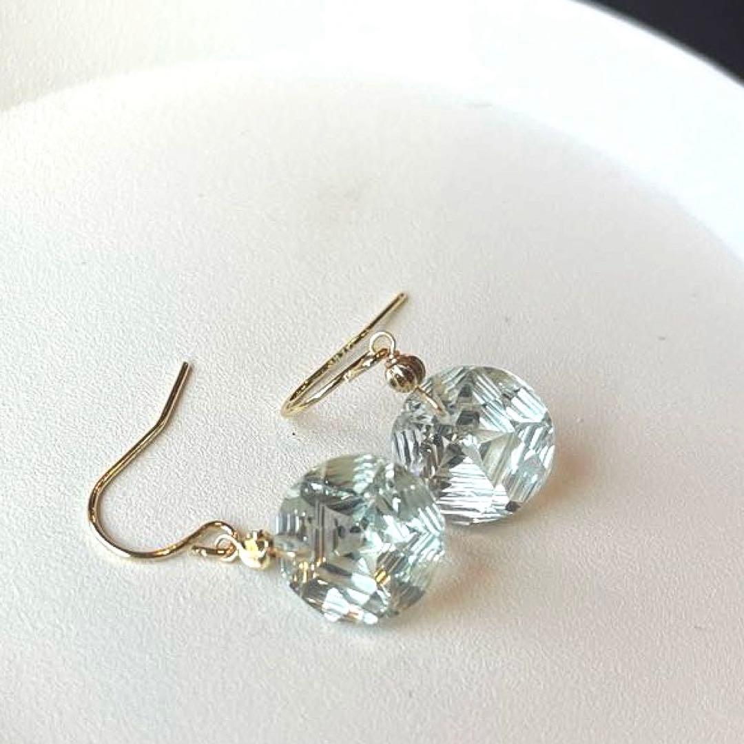 《ラスト》グリーンアメジストスターコーンケーブ＊ピアスorイヤリング