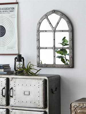 壁掛け ミラー 壁 ミラー アイアン 男前インテリア おしゃれ ウォールデコ 鏡