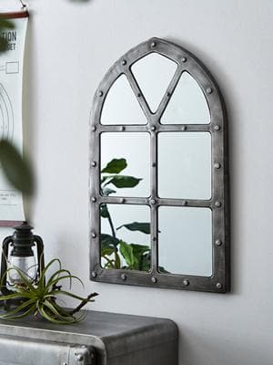 壁掛け ミラー 壁 ミラー アイアン 男前インテリア おしゃれ ウォールデコ 鏡