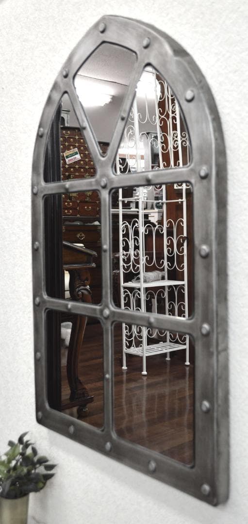 壁掛け ミラー 壁 ミラー アイアン 男前インテリア おしゃれ ウォールデコ 鏡