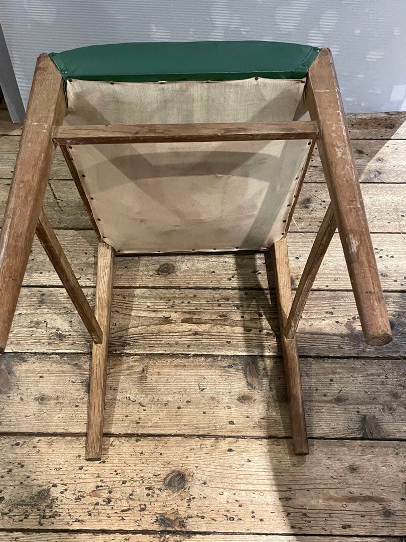 イス 椅子 木製 チェア インテリア 昭和レトロ 家具 年代物 緑 - メルカリ