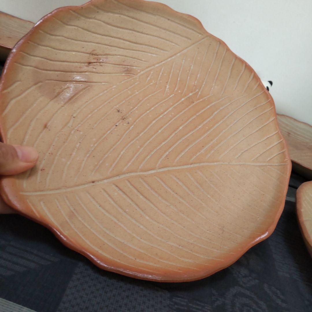 葉 皿 大 6枚 備前焼