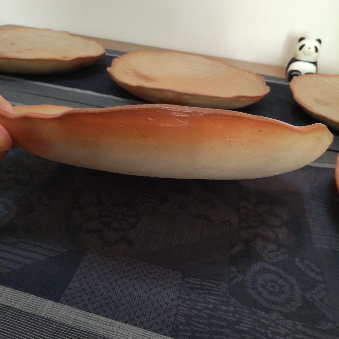 葉 皿 大 6枚 備前焼