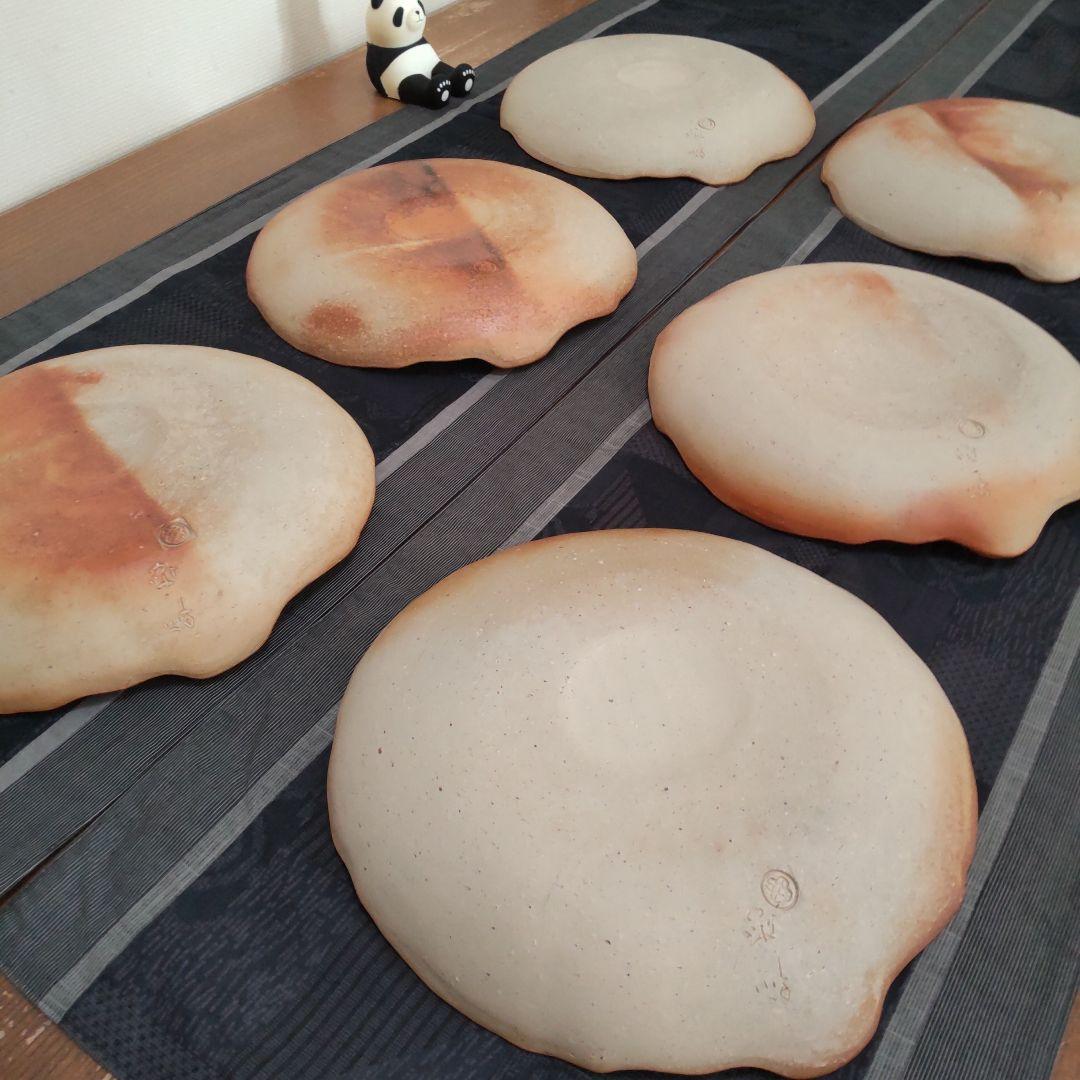 葉 皿 大 6枚 備前焼