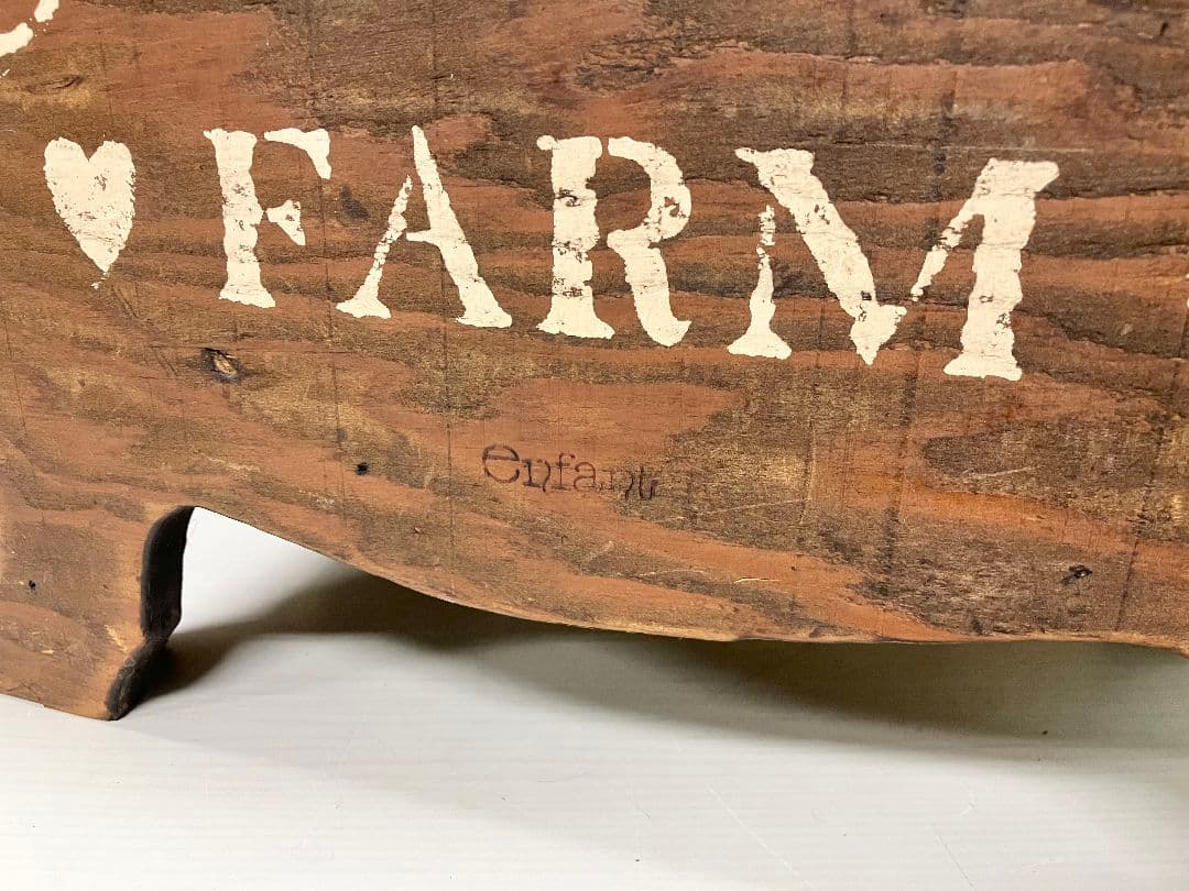 アンファン Enfant】豚モチーフ 小物入れ カントリー雑貨 木製 大型