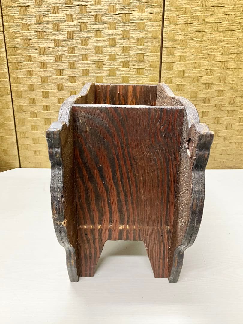 アンファン Enfant】豚モチーフ 小物入れ カントリー雑貨 木製 大型