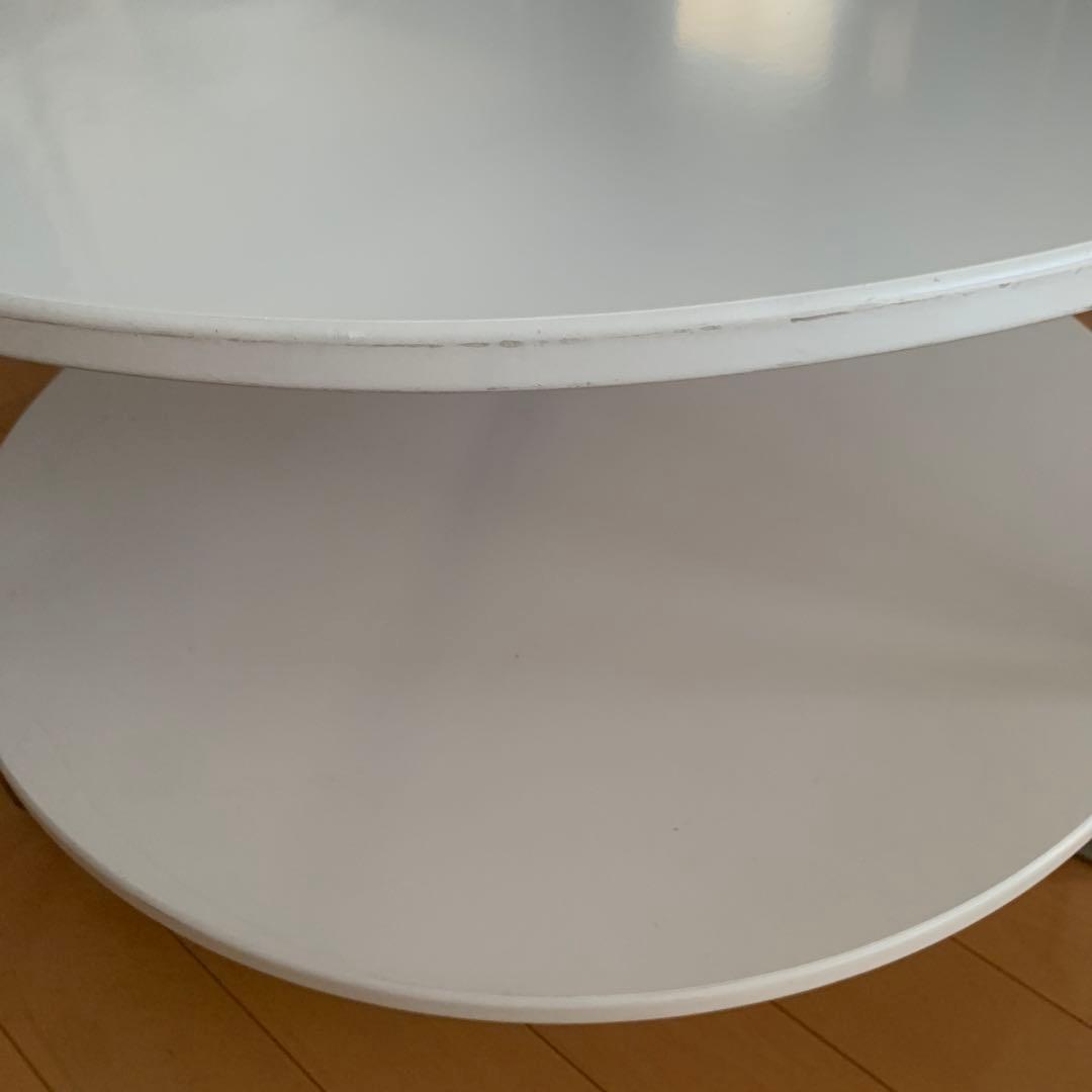 IKEA IMFORS 円形木製コーヒーテーブル 直径80cm 白　ホワイト