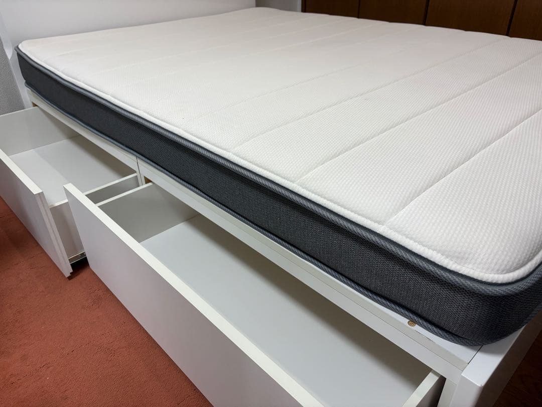 【フレーム+マットレス】ニトリ ダブル　ホワイト　セット販売　NITORI