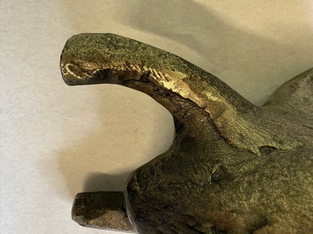 北村西望造1977年作品 干支　蛇　へび　ブロンズ製　ブロンズ 置物 時代物