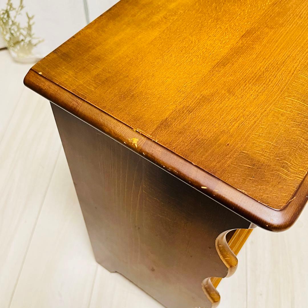 昭和レトロ カリモク コロニアル 木製ラック 木製 飾り棚 スリッパラック古家具