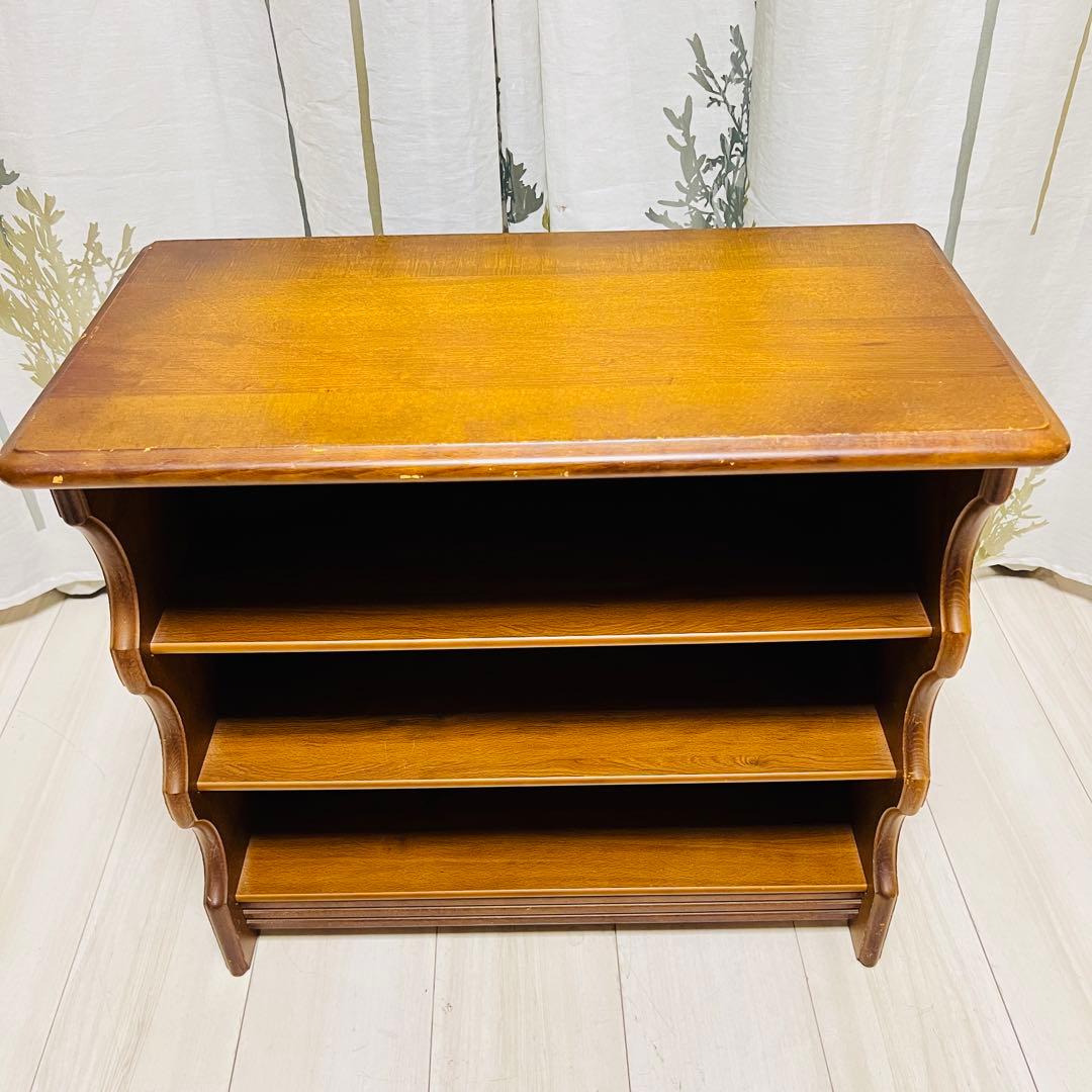 昭和レトロ カリモク コロニアル 木製ラック 木製 飾り棚 スリッパラック古家具