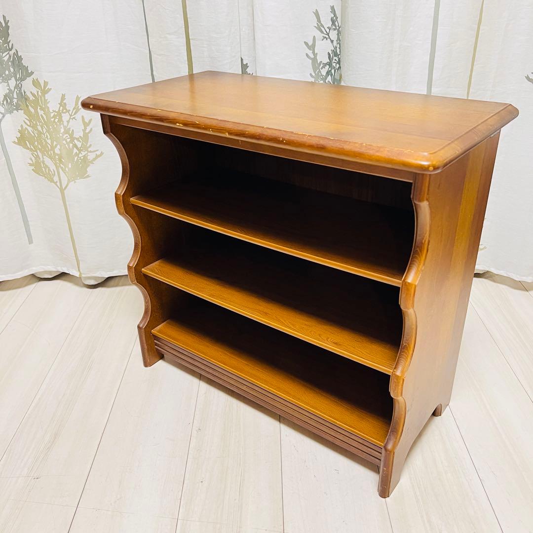 昭和レトロ カリモク コロニアル 木製ラック 木製 飾り棚 スリッパラック古家具