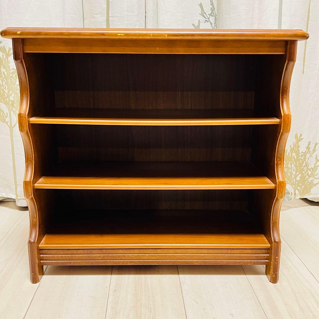 昭和レトロ カリモク コロニアル 木製ラック 木製 飾り棚 スリッパラック古家具