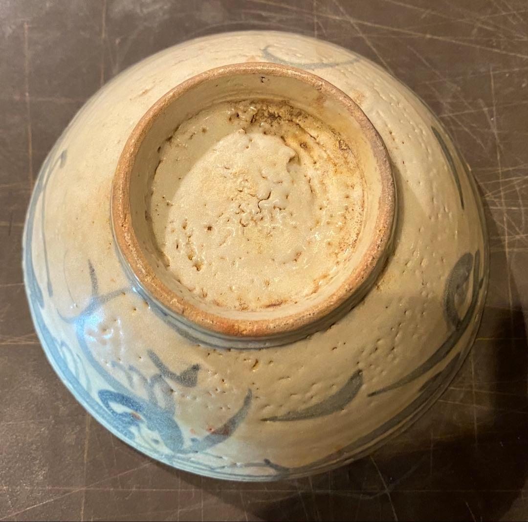 中国汕頭・スワトウ染付絵皿 鑑賞台付 ・ヴィンテージ レア ・中国