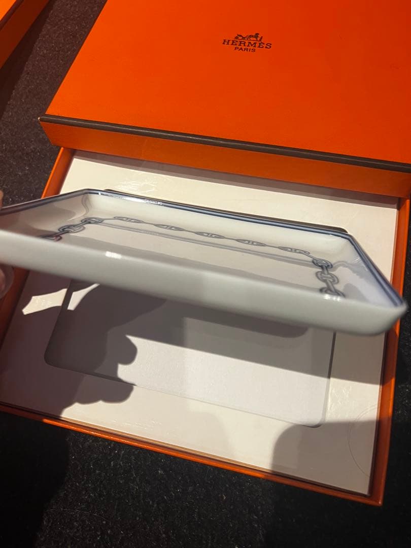 新品　貴重　エルメス チェーンモチーフ 皿 約30cm x 20cm