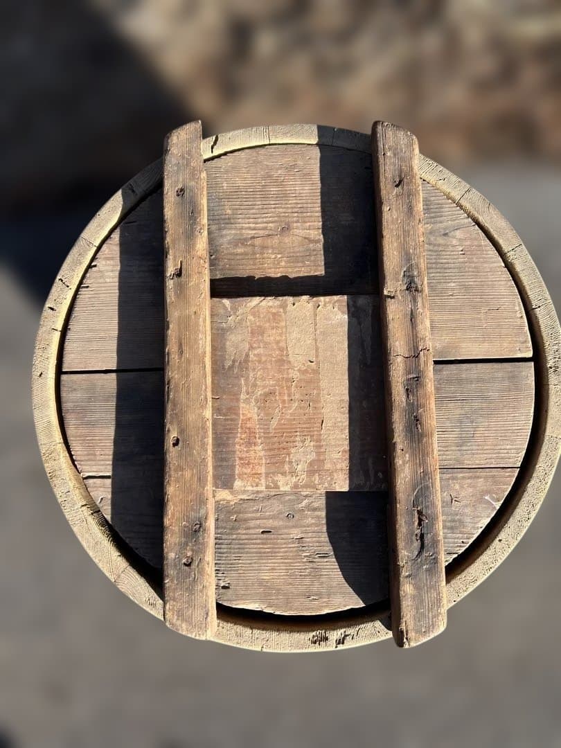 木製　漬物樽　蓋付き