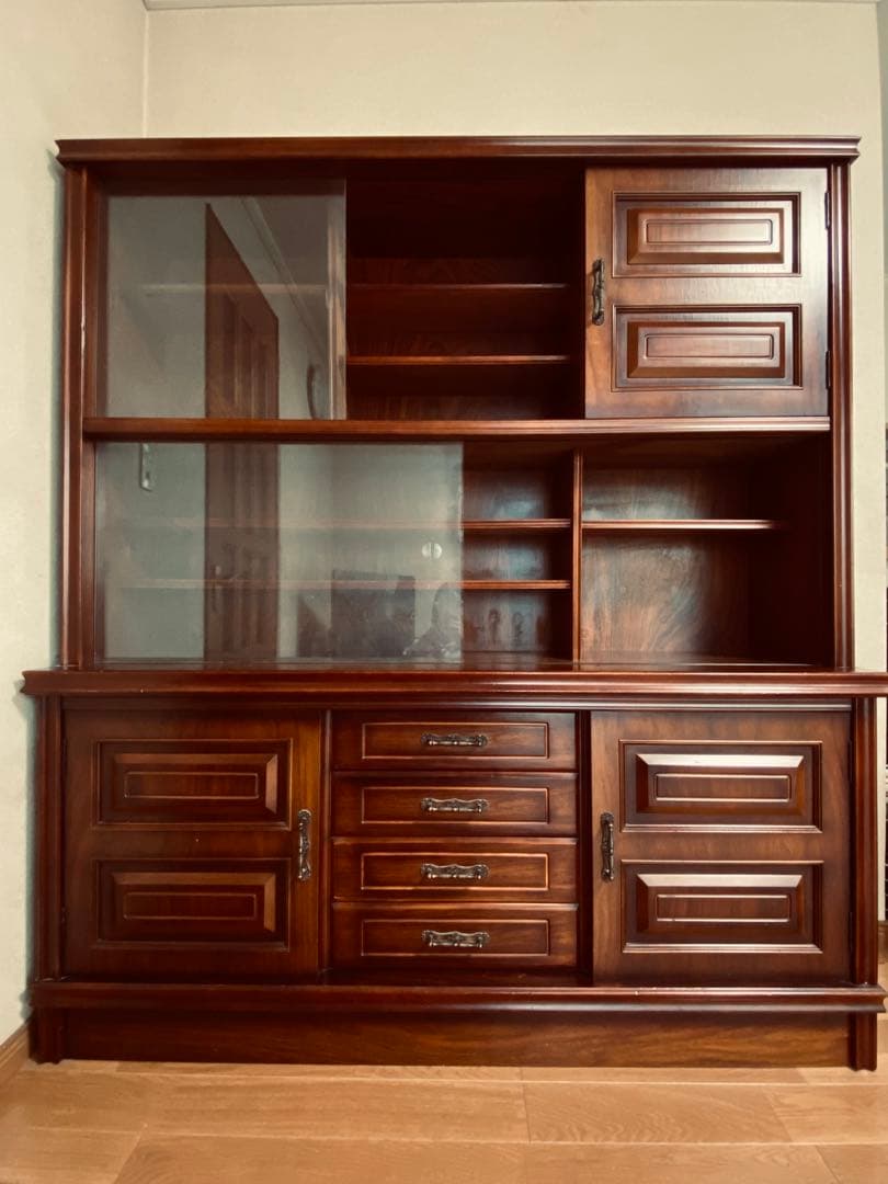 サイドボード 木製キャビネット ダークブラウン