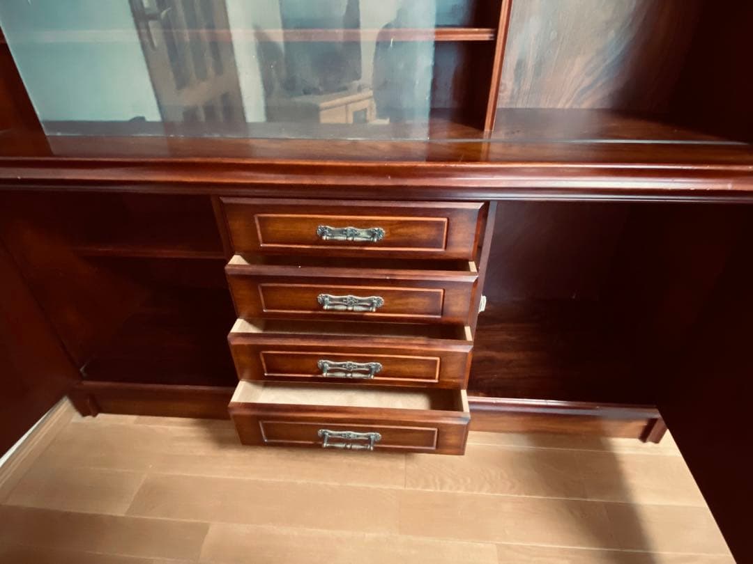 サイドボード 木製キャビネット ダークブラウン