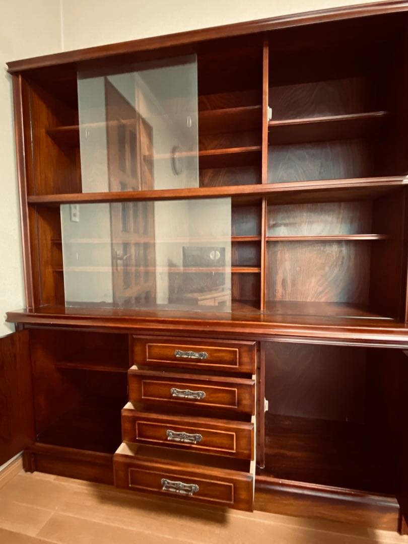 サイドボード 木製キャビネット ダークブラウン