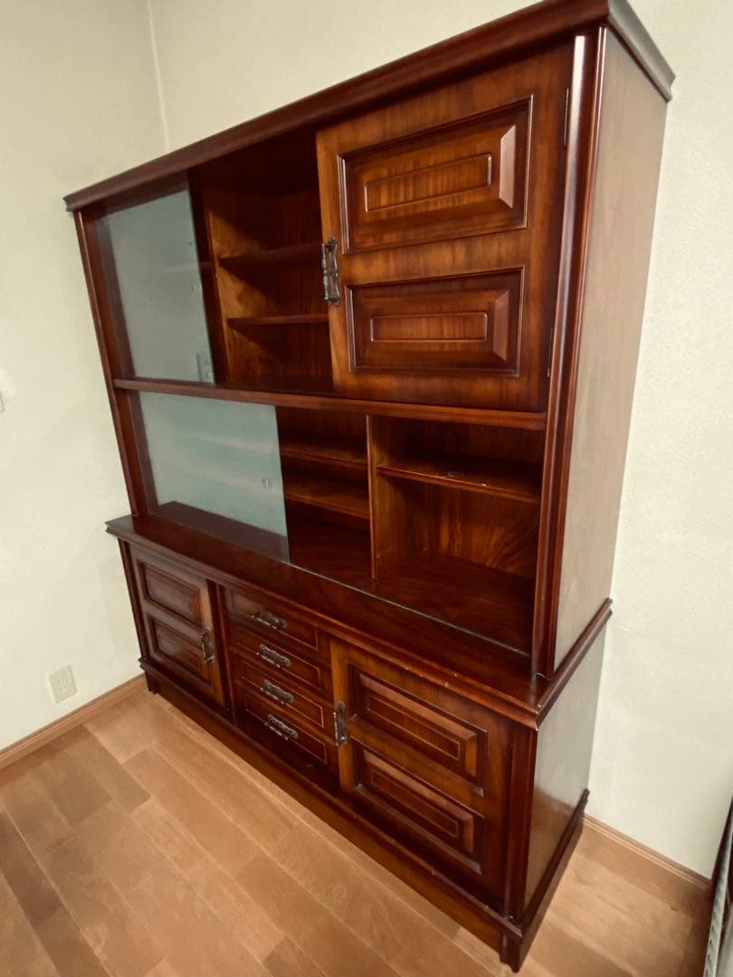 サイドボード 木製キャビネット ダークブラウン