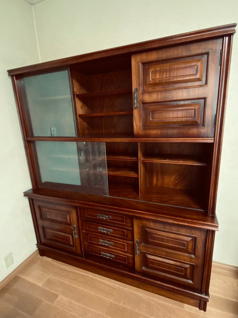 サイドボード 木製キャビネット ダークブラウン