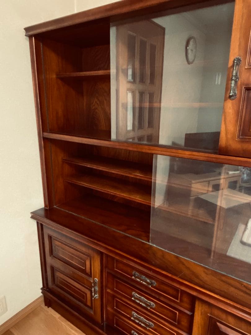 サイドボード 木製キャビネット ダークブラウン