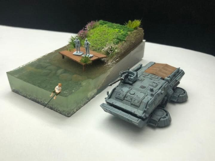 森の湖 ガンダム ジオラマ ホバートラック塗装済完成品