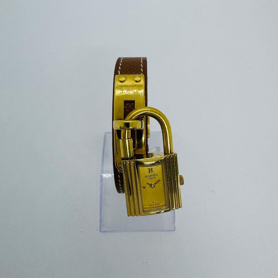 ✨HERMES✨エルメス✨クォーツ✨ゴールド文字盤✨ブラウン✨ケリーウォッチ✨