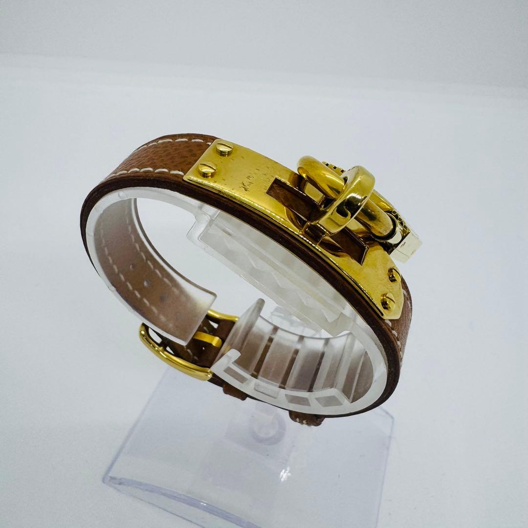 ✨HERMES✨エルメス✨クォーツ✨ゴールド文字盤✨ブラウン✨ケリーウォッチ✨