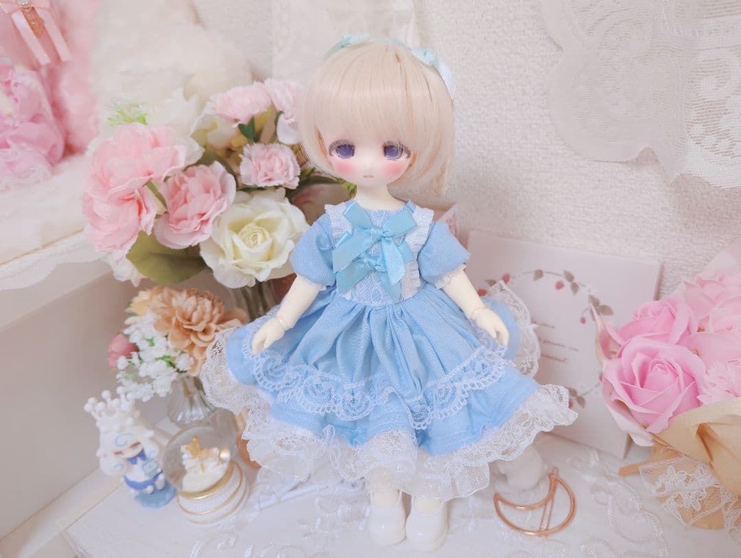 プリンセス風ドレスブルー／1/6ドール服