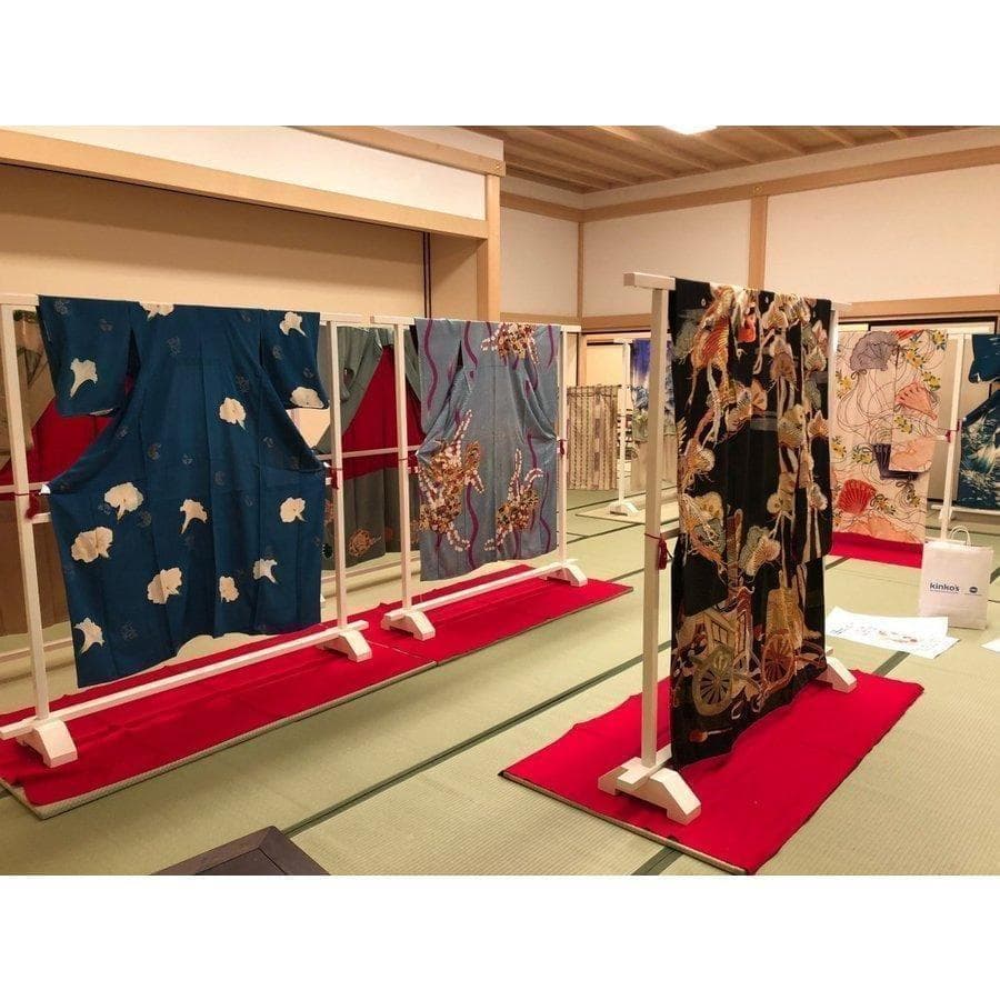 衣桁 ★几帳型衣桁 H150cm 無塗装　着物　タペストリー掛け　和