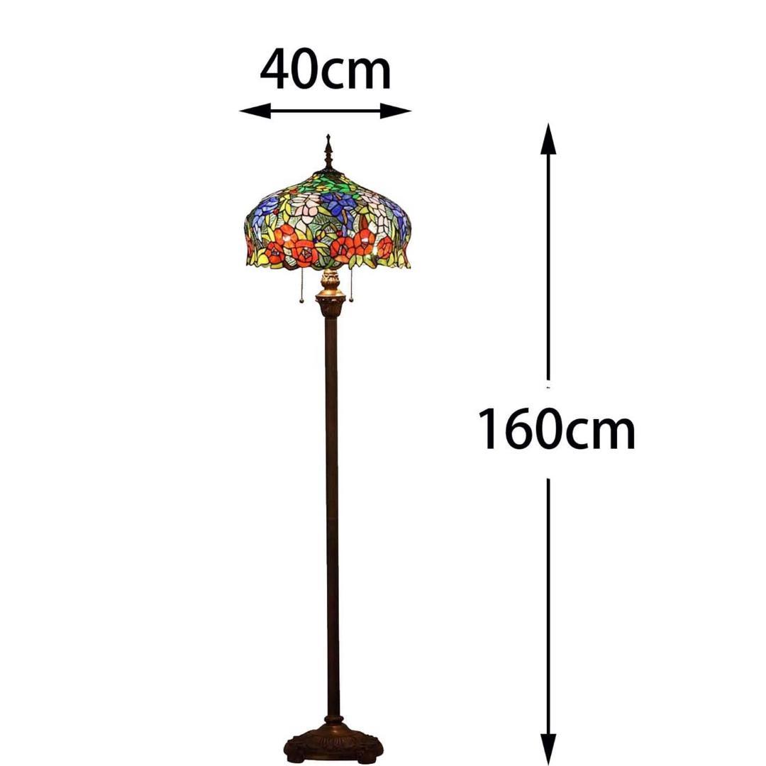 フロアライト 藤 アンティーク 薔薇 スタイル ステンドグラス