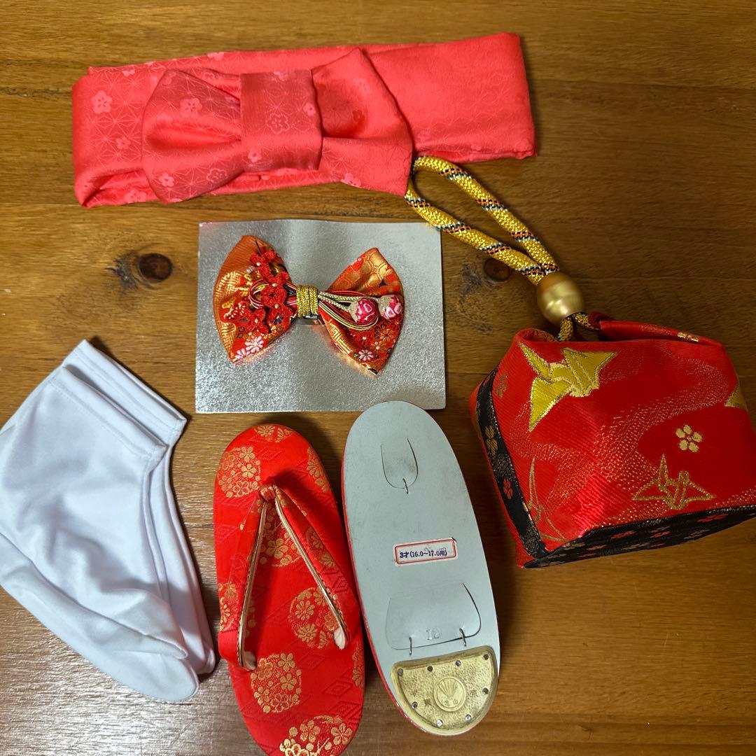 七五三　3歳　ディズニーミッキー着物　袴　小物セット