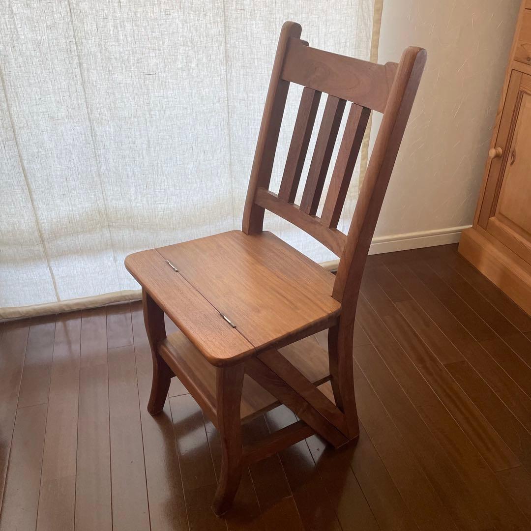 GALLUP ギャラップ 木製スラットバックチェア 脚立 変形 2way