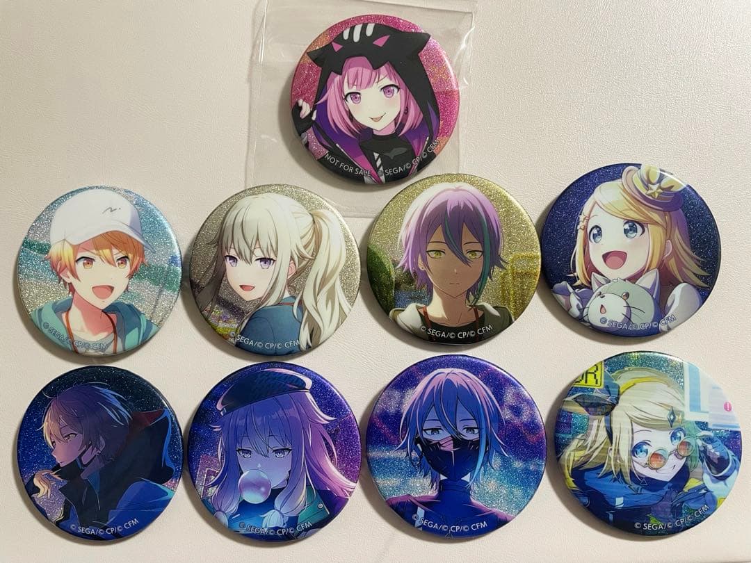 特典付き】プロセカ グリッター缶バッジ グリ缶 ワンダショ 9個セット