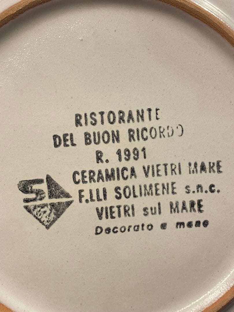 ブオンリコルド　イタリア製絵皿　マラテア 1991年　　　　　#70