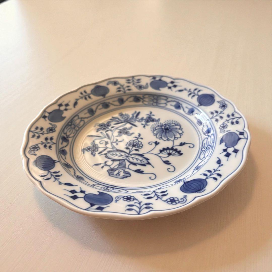 新品未使用☆Meissen ブルーオニオン プレート20cm 2枚セット 美品