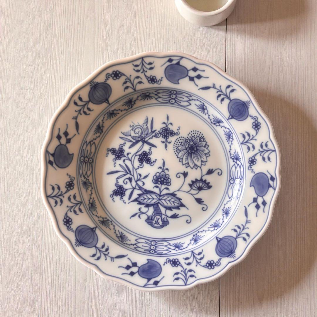 新品未使用☆Meissen ブルーオニオン プレート20cm 2枚セット 美品