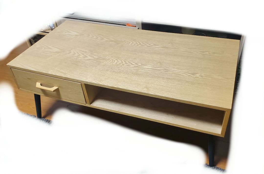 ニトリ センターテーブル 幅100cm 完成品 引出し付きローテーブル