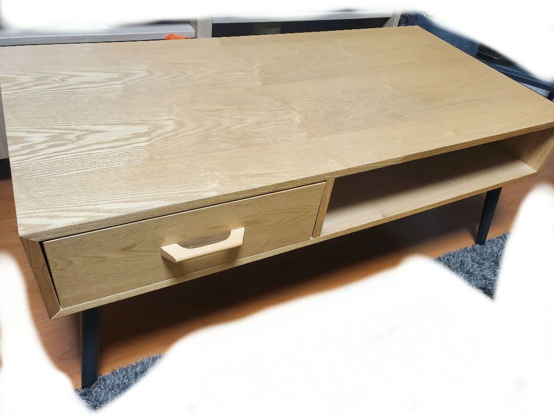 ニトリ センターテーブル 幅100cm 完成品 引出し付きローテーブル