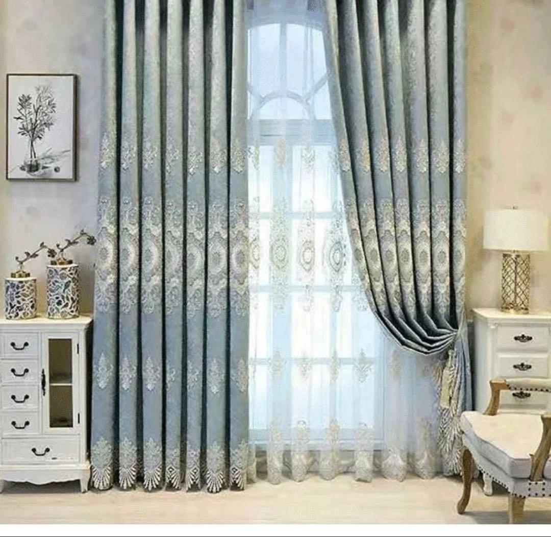ドレープカーテン　刺繍柄　オーダーカーテン