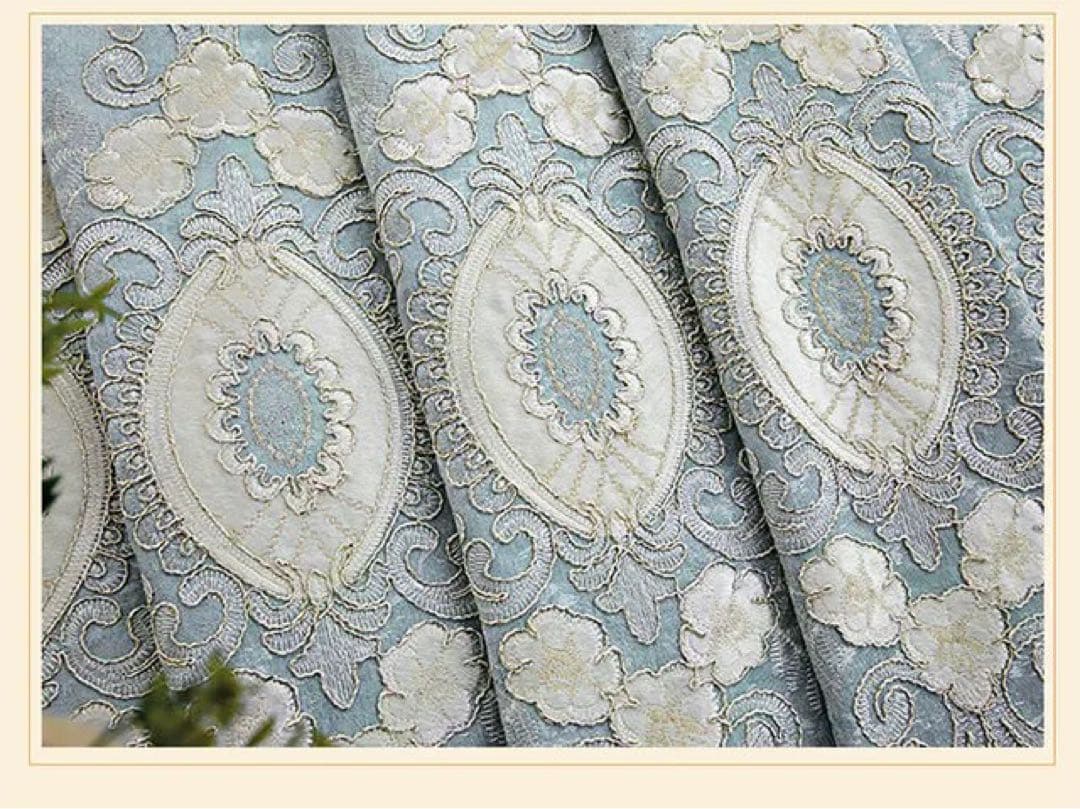 ドレープカーテン　刺繍柄　オーダーカーテン