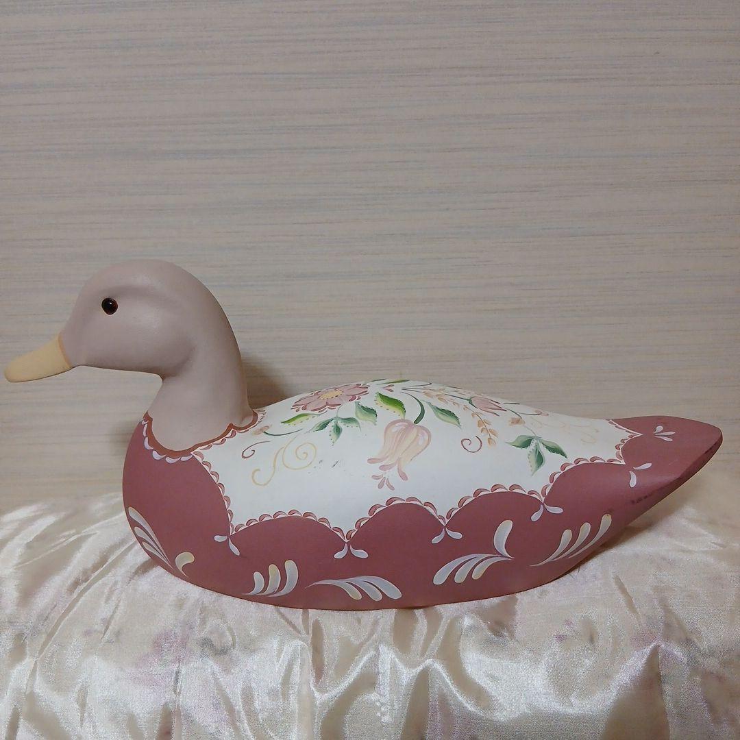 トールペイント　アヒル木製　オブジェ　置物