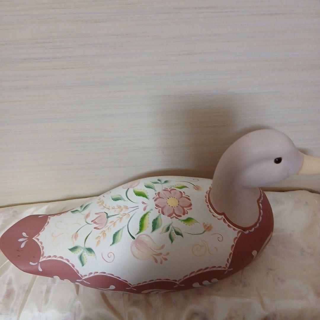 トールペイント　アヒル木製　オブジェ　置物