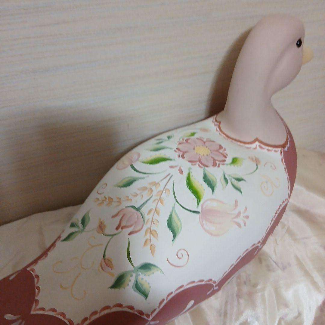 トールペイント　アヒル木製　オブジェ　置物