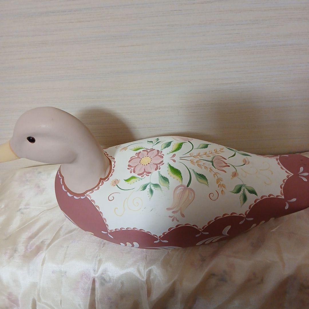 トールペイント　アヒル木製　オブジェ　置物