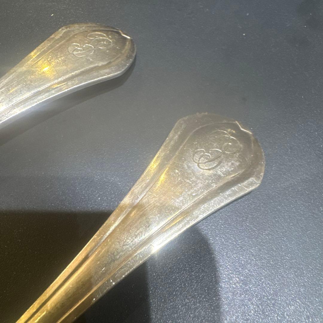 1900アンティークChristofle銀フォークと銀スプーンのセットアールデコ