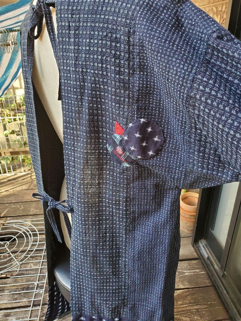 久留米絣の割烹着、エプロン