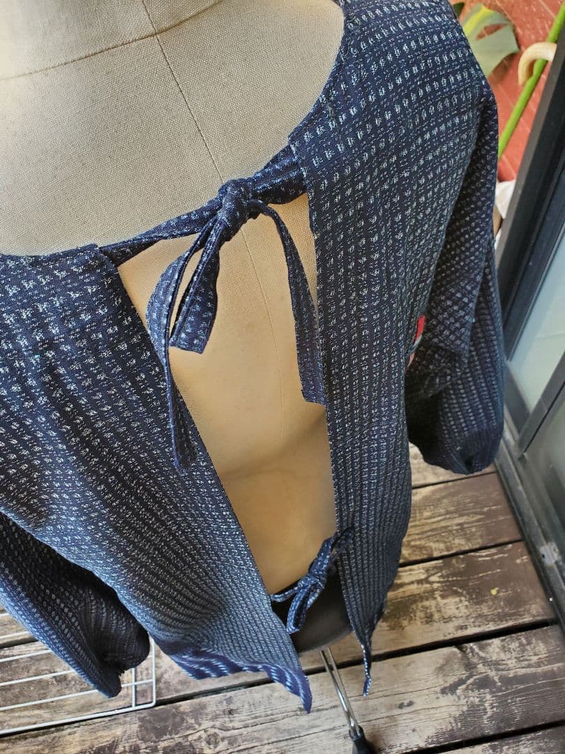 久留米絣の割烹着、エプロン